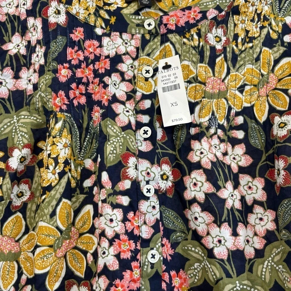 NWT Talbots Floral Popover Top Blouse Size XS - Picture 3 of 7